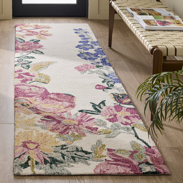 Safavieh Jardin Hand-Tufted Floral Runner In Ivory & Blush Pink — Wool-Cotton Blend, Low-Profile Durable Elegance 2'-3" x 8'-0" JAR475A-28