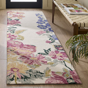 Safavieh Jardin Hand-Tufted Ivory Pink Floral Rug — Soft Wool-Cotton Blend, Low-Profile Elegance For Home 6'-0" x 6'-0" JAR475A-6SQ