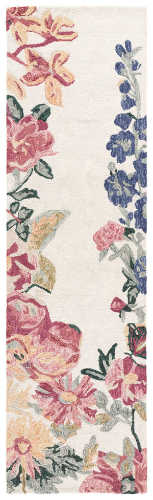 Safavieh Jardin Hand-Tufted Ivory And Pink Floral Rug — Wool-Cotton Blend, Low Profile, Durable Elegance 6'-0" x 9'-0" JAR475A-6