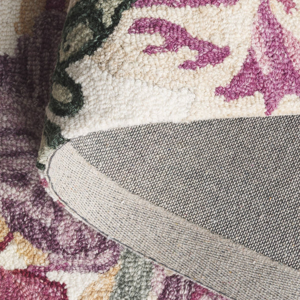 Safavieh Jardin Elegant Floral Hand-tufted Area Rug For Home Decor - Comfort And Sophistication Combined Ivory ,Pink 80% Wool,20% Cotton Jar475a-5