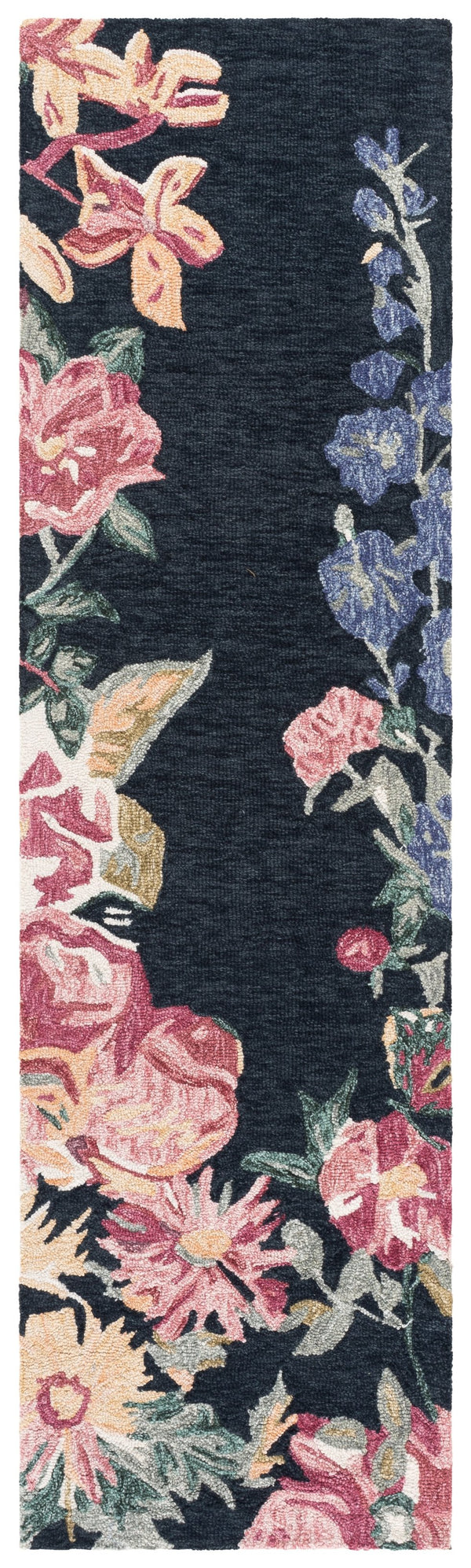 Safavieh Jardin Hand‑Tufted Floral Wool-Cotton Rug In Navy & Pink — Plush, Durable Artisan Design For Living Spaces 6'-0" x 9'-0" JAR475N-6