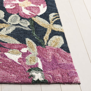 Safavieh Jardin Elegant Floral Hand-tufted Area Rug For Home Decor - Comfort And Sophistication Combined Navy ,Pink 80% Wool,20% Cotton Jar475n-5