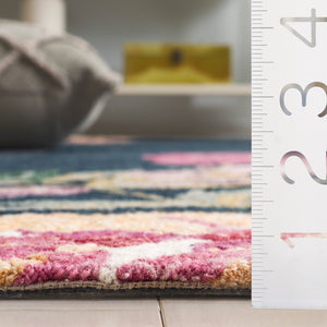 Safavieh Jardin Elegant Floral Hand-tufted Area Rug For Home Decor - Comfort And Sophistication Combined Navy ,Pink 80% Wool,20% Cotton Jar475n-5