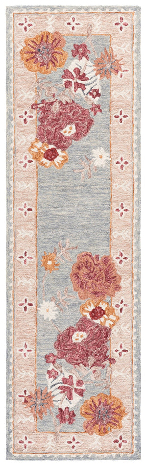 Safavieh Jardin Hand-Tufted Grey Rust Floral Area Rug — Wool-Cotton Blend, Low Profile, Timeless Farmhouse Elegance 8'-0" x 10'-0" JAR476F-8
