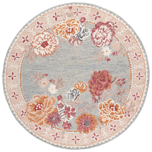 Safavieh Jardin Hand‑Tufted Grey And Rust Floral Runner Rug — Wool-Cotton Blend, Low Pile, Durable Elegance 2'-3" x 8'-0" JAR476F-28