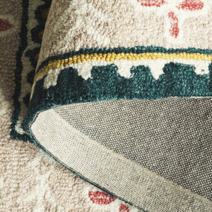 Safavieh Jardin Hand-Tufted Wool-Cotton Round Rug In Dark Green And Pink — Country Floral, Cozy Durable Feel 6'-0" x 6'-0" JAR476Y-6R