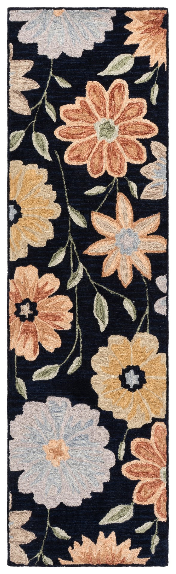 Safavieh Jardin Hand Tufted Wool Rug - Elegant Floral Design For Living Spaces, Comfort And Style Combined Black ,Green Wool Pile Jar575z-9