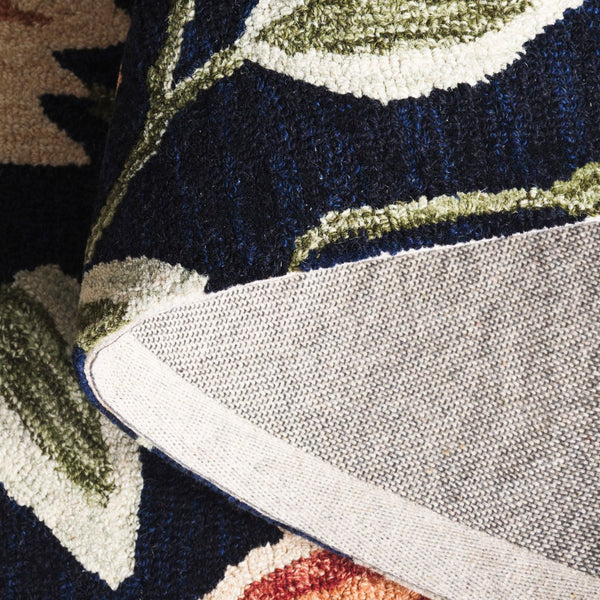 Safavieh Jardin Hand Tufted Wool Rug - Elegant Floral Design For Living Spaces, Comfort And Style Combined Black ,Green Wool Pile Jar575z-9