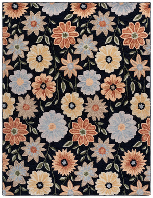 Safavieh Jardin Hand-tufted Area Rug – Elegant Floral Design For Hallways, Luxurious Wool Pile, Made In India Black ,Green Wool Pile Jar575z-8