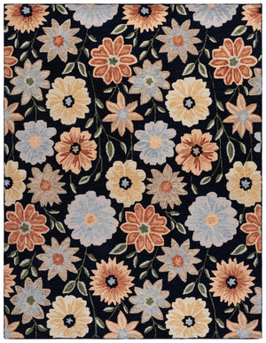 Safavieh Jardin Hand Tufted Wool Rug - Elegant Floral Design For Living Spaces, Comfort And Style Combined Black ,Green Wool Pile Jar575z-9