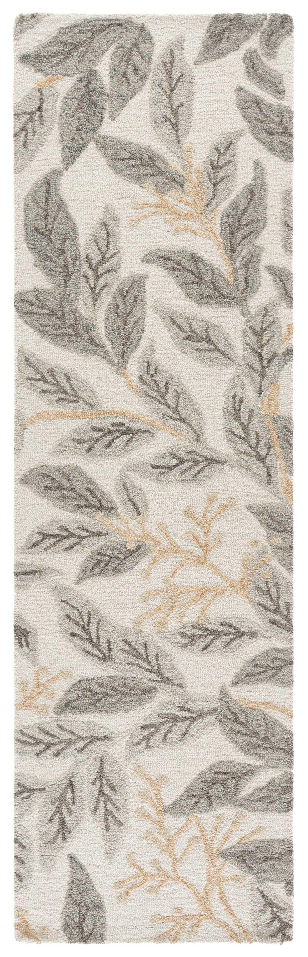 Safavieh Jardin Hand-Tufted Ivory And Grey Wool-Cotton Rug — Minimalist Square Design, Soft Low Pile Comfort 6'-0" x 6'-0" JAR576F-6SQ