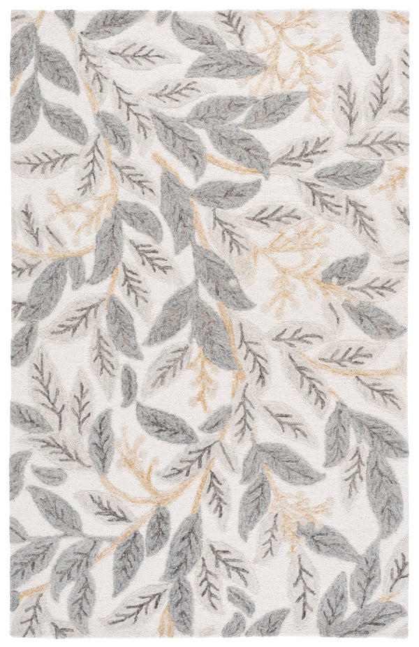 Safavieh Jardin Hand-Tufted Ivory Grey Wool Rug — Low-Profile 3/8" Pile, Durable Cotton Backing, Timeless Elegance 5'-0" x 8'-0" JAR576F-5