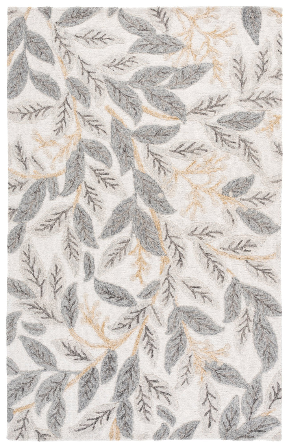 Safavieh Jardin Hand-Tufted Ivory Grey Wool-Cotton Rug — Low-Profile 3/8" Pile, Durable Elegant Texture 8'-0" x 10'-0" JAR576F-8