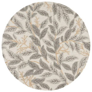 Safavieh Jardin Hand-Tufted Ivory Grey Wool-Cotton Rug — Low-Profile 3/8" Pile, Durable Elegant Texture 8'-0" x 10'-0" JAR576F-8
