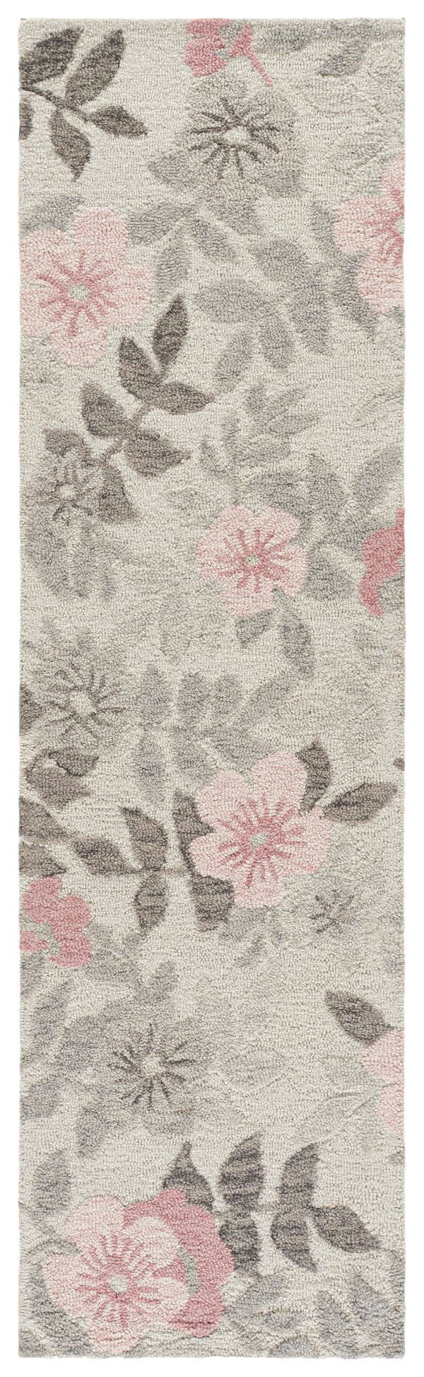 Safavieh Jardin Hand-Tufted Grey Pink Area Rug — Wool-Cotton Blend, Floral-Traditional Motif, Low-Profile Comfort 6'-0" x 6'-0" JAR577F-6SQ