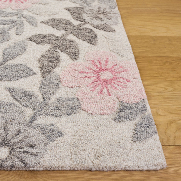 Safavieh Jardin Hand-Tufted Grey Pink Area Rug — Wool-Cotton Blend, Floral-Traditional Motif, Low-Profile Comfort 6'-0" x 6'-0" JAR577F-6SQ