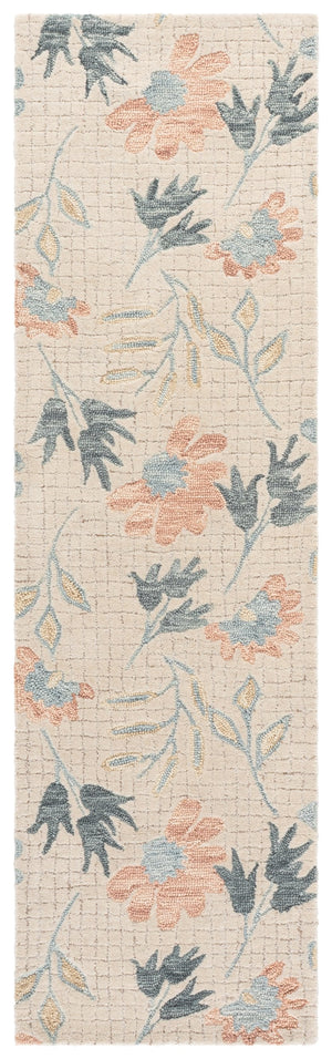 Safavieh Jardin Hand-Tufted Ivory Grey Area Rug — Wool-Jute-Cotton Blend, Floral Transitional Design, Durable Elegance 6'-0" x 6'-0" JAR625A-6SQ