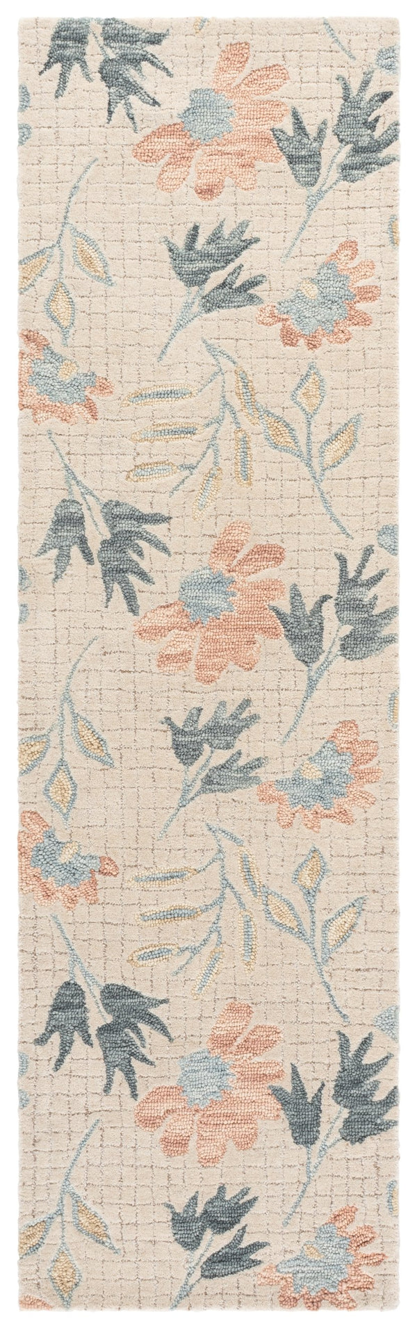 Safavieh Jardin Hand-Tufted Ivory Grey Area Rug — Wool-Jute-Cotton Blend, Floral Transitional Design, Durable Elegance 6'-0" x 6'-0" JAR625A-6SQ
