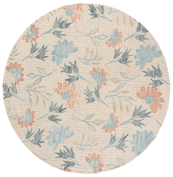Safavieh Jardin Hand-Tufted Ivory Grey Floral Area Rug — Wool-Jute-Cotton Blend, Low-Profile Elegance For Homes 4'-0" x 6'-0" JAR625A-4