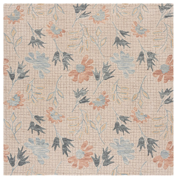 Safavieh Jardin Hand-Tufted Ivory Grey Area Rug With Wool-Jute-Cotton Blend, Transitional Floral Elegance 3'-0" x 5'-0" JAR625A-3