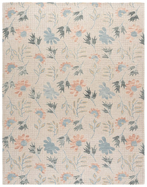 Safavieh Jardin Hand-Tufted Ivory & Grey Floral Rug, 80% Wool Blend, Low-Profile 3/8" Pile For Timeless Elegance 8'-0" x 10'-0" JAR625A-8
