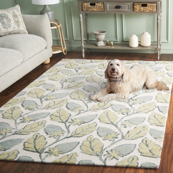 Safavieh Jardin Green Floral Area Rug — Hand-Tufted Wool-Cotton Blend, Transitional Design, Low-Profile Comfort 8'-0" x 10'-0" JAR626Y-8