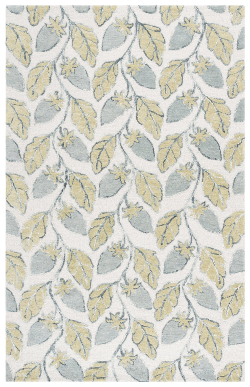 Safavieh Jardin Hand-Tufted Green Floral Area Rug — Wool-Cotton Blend, Low-Profile Pile For Cozy Transitional Style 5'-0" x 8'-0" JAR626Y-5