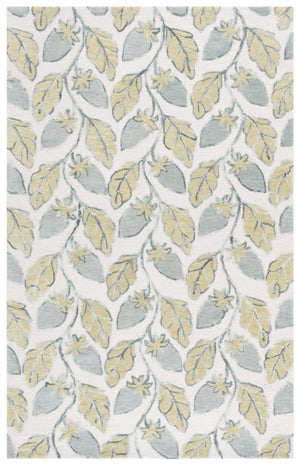 Safavieh Jardin Hand-Tufted Green Floral Runner Rug, Artisanal Wool-Cotton Blend For Hallways & Entryways 2'-3" x 8'-0" JAR626Y-28