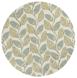 Safavieh Jardin Hand-Tufted Green Wool Rug With Floral Motif, Low-Profile Pile For Entryways & Living Rooms 3'-0" x 5'-0" JAR626Y-3