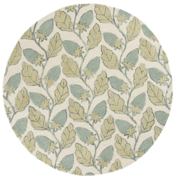 Safavieh Jardin Hand-Tufted Green Floral Area Rug — Wool-Cotton Blend, Low-Profile Pile For Cozy Transitional Style 5'-0" x 8'-0" JAR626Y-5