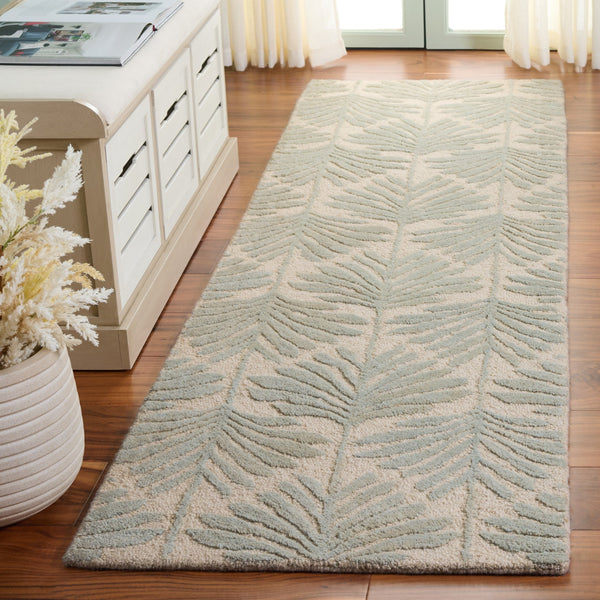 Safavieh Jardin Hand-Tufted Grey Botanical Rug — 90% Wool/10% Cotton Low-Profile 3/8" Pile, Artisanal Elegance 4'-0" x 6'-0" JAR627F-4