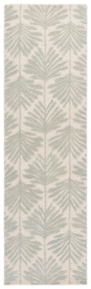 Safavieh Jardin Hand-Tufted Grey Botanical Rug — Wool-Cotton Low-Pile Area Rug For Modern Living Rooms 3'-0" x 5'-0" JAR627F-3