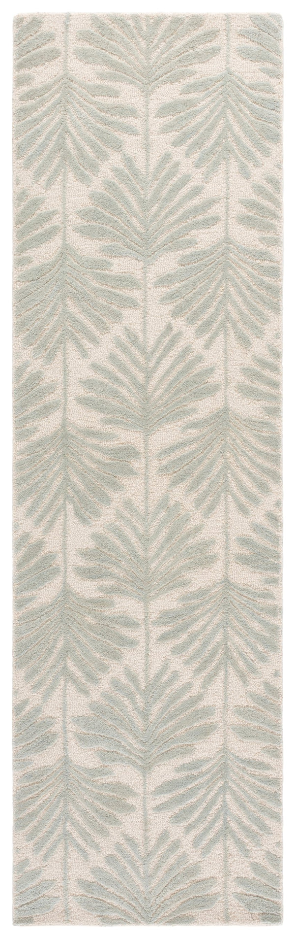 Safavieh Jardin Hand-Tufted Wool Runner In Grey Botanical Pattern — Durable Low-Profile Comfort For Halls 2'-3" x 8'-0" JAR627F-28