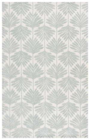 Safavieh Jardin Hand-Tufted Grey Botanical Rug — 90% Wool/10% Cotton Low-Profile 3/8" Pile, Artisanal Elegance 4'-0" x 6'-0" JAR627F-4