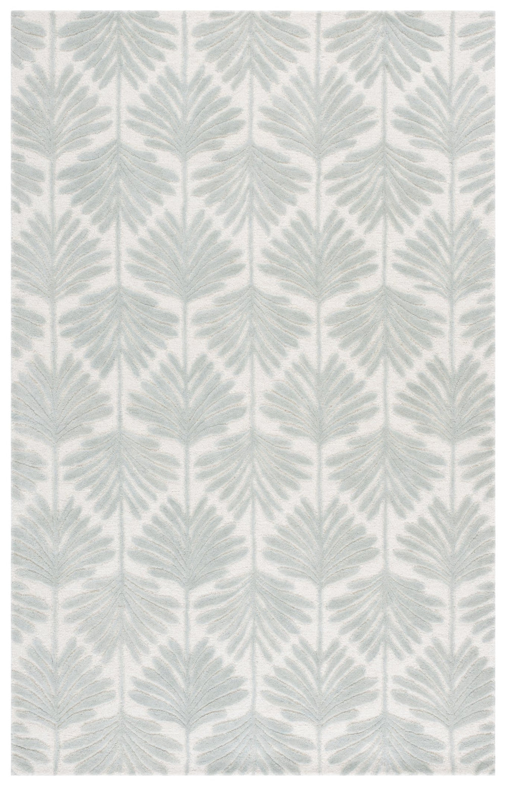 Safavieh Jardin Hand-Tufted Grey Botanical Rug 8X10 Wool-Cotton Low Pile Durable Elegant Nature-Inspired Home 8'-0" x 10'-0" JAR627F-8