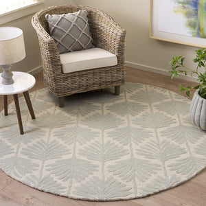 Safavieh Jardin Hand-Tufted Wool Runner In Grey Botanical Pattern — Durable Low-Profile Comfort For Halls 2'-3" x 8'-0" JAR627F-28