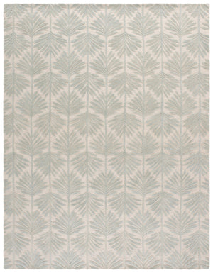 Safavieh Jardin Hand-Tufted Grey Botanical Rug — 90% Wool/10% Cotton Low-Profile 3/8" Pile, Artisanal Elegance 4'-0" x 6'-0" JAR627F-4