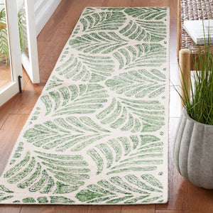 Safavieh Jardin Hand-Tufted 7Ft Round Ivory & Green Wool Rug — Low-Profile, Contemporary Floral Texture JAR729Y-7R
