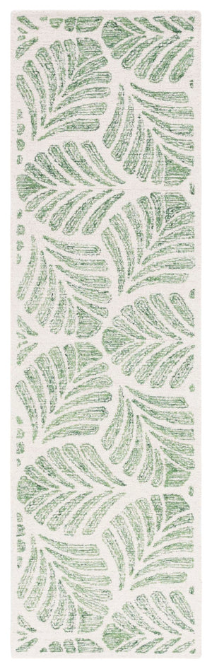 Safavieh Jardin Handcrafted Indian Wool Area Rug - Luxurious Botanical Motifs For Elegant Home Décor Ivory ,Green Indian Wool Jar729y-7sq