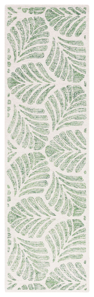 Safavieh Jardin Hand-Tufted 7Ft Round Ivory & Green Wool Rug — Low-Profile, Contemporary Floral Texture JAR729Y-7R