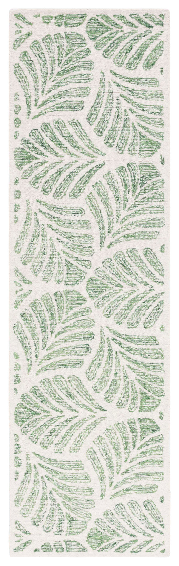 Safavieh Jardin Hand-Tufted 7Ft Round Ivory & Green Wool Rug — Low-Profile, Contemporary Floral Texture JAR729Y-7R