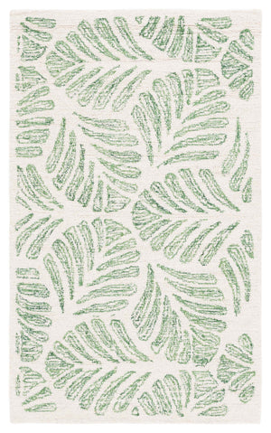 Safavieh Jardin Hand-Tufted 7Ft Round Ivory & Green Wool Rug — Low-Profile, Contemporary Floral Texture JAR729Y-7R