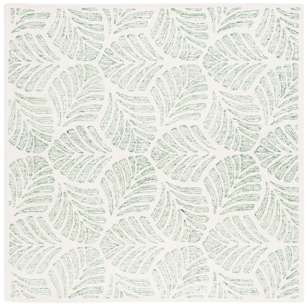 Safavieh Jardin Hand-Tufted 7Ft Round Ivory & Green Wool Rug — Low-Profile, Contemporary Floral Texture JAR729Y-7R