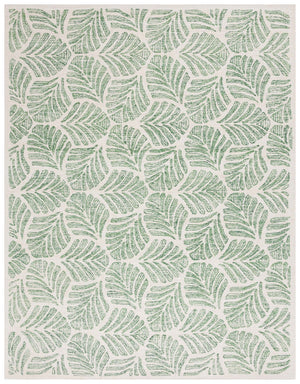 Safavieh Jardin Handcrafted Indian Wool Area Rug - Luxurious Botanical Motifs For Elegant Home Décor Ivory ,Green Indian Wool Jar729y-7sq