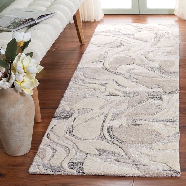 Safavieh Jardin Elegant Floral Area Rug - Luxurious Tufted Design For Cozy Living Spaces And Timeless Style Grey ,Ivory 85% Wool,15% Cotton Jar740f-3