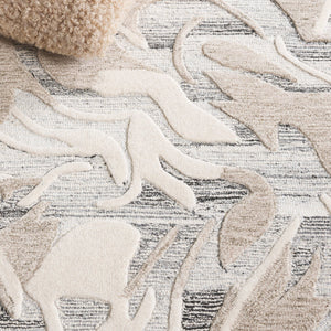 Safavieh Jardin Hand Tufted Wool & Cotton Area Rug - Elegant Floral Design For Modern & Traditional Spaces Grey ,Ivory 85% Wool,15% Cotton Jar740f-5