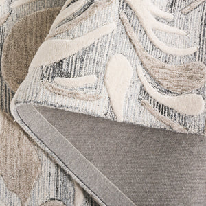 Safavieh Jardin Hand Tufted Wool & Cotton Area Rug - Elegant Floral Design For Modern & Traditional Spaces Grey ,Ivory 85% Wool,15% Cotton Jar740f-5