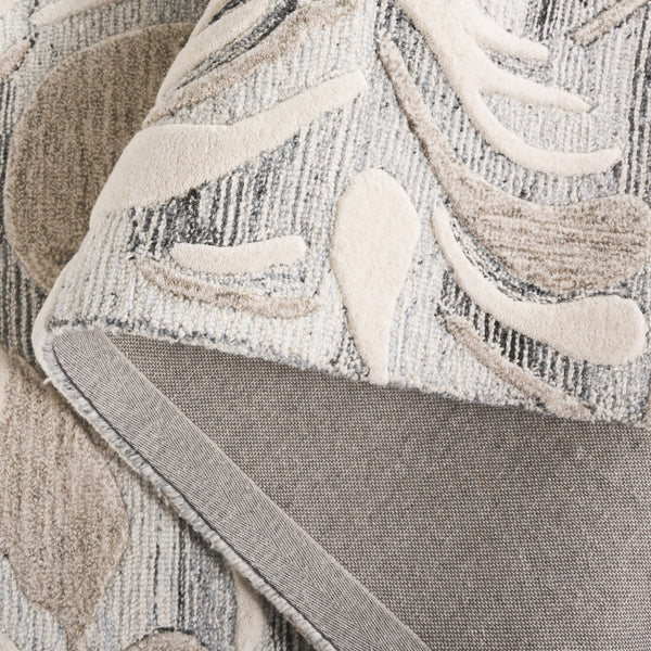 Safavieh Jardin Elegant Floral Area Rug - Luxurious Tufted Design For Cozy Living Spaces And Timeless Style Grey ,Ivory 85% Wool,15% Cotton Jar740f-3