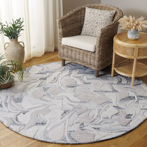 Safavieh Jardin Elegant Floral Area Rug - Luxurious Tufted Design For Cozy Living Spaces And Timeless Style Grey ,Ivory 85% Wool,15% Cotton Jar740f-3