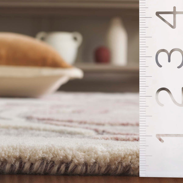 Safavieh Jardin Hand Tufted Wool & Cotton Area Rug - Elegant Floral Design For Modern & Traditional Spaces Pink ,Ivory 85% Wool,15% Cotton Jar740u-5